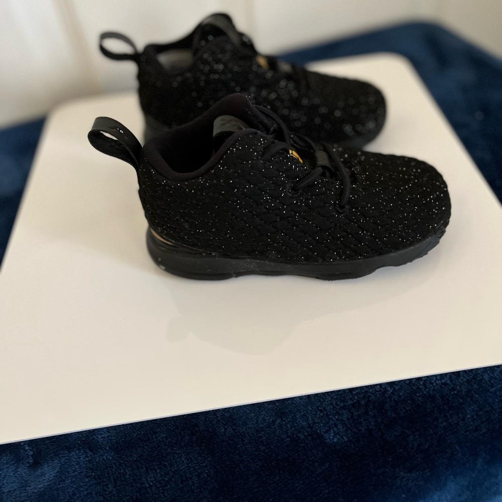 Nike LeBron 15 Black and Gold Basketball Sneaker - Unique and hard to find!